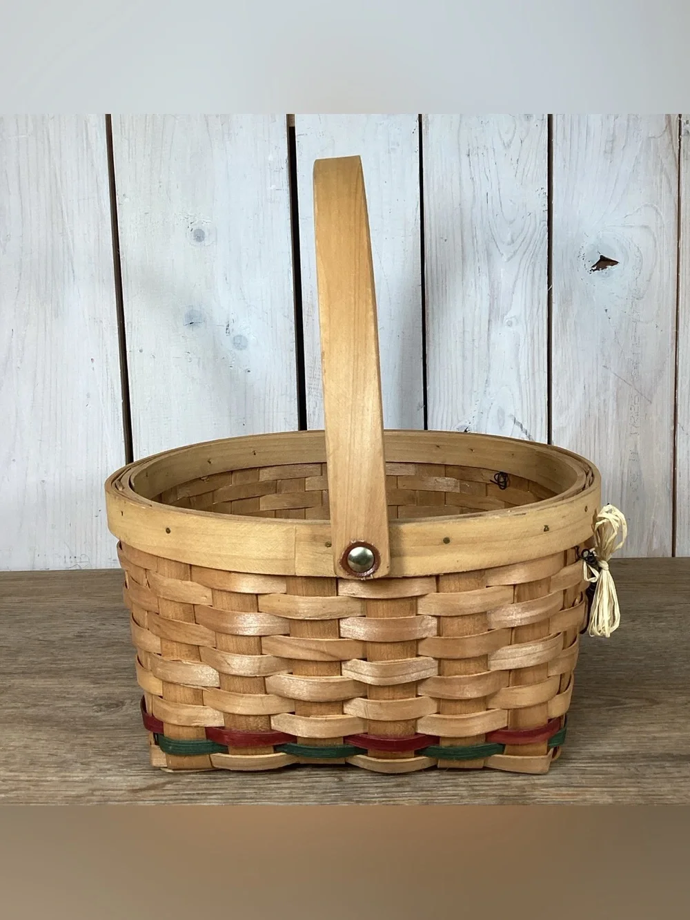 Rustic Woven Handled Basket, Apple, Square 10